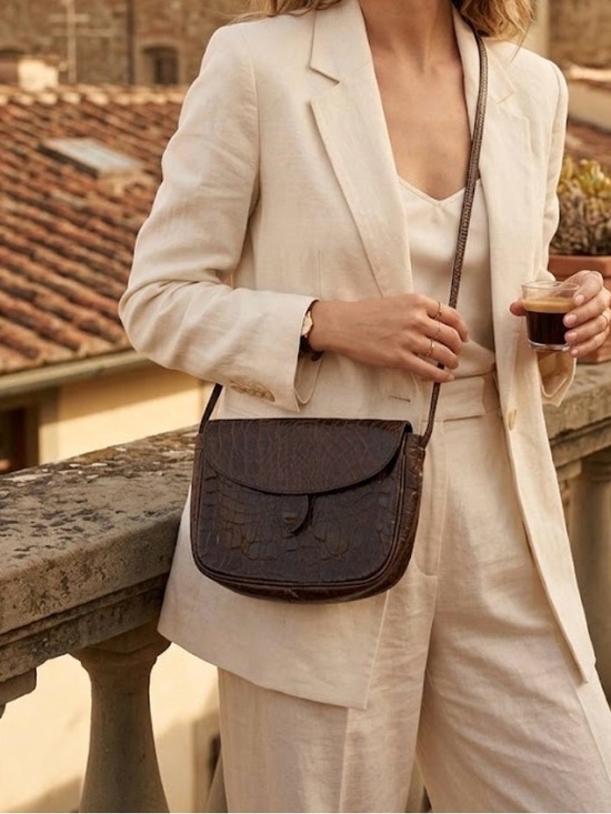 Furla Handbags - Vintage Furla Croc Embossed Leather Mini Crossbody Bag – Italian Leather